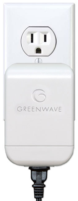 Photo of Greenwave dirty electricity filters plugged into electrical outlet