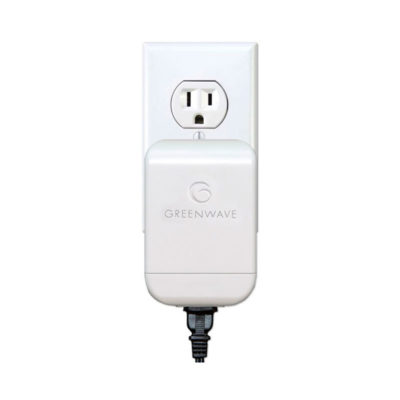 Greenwave filter plugged into standard North American Electrical Outlet